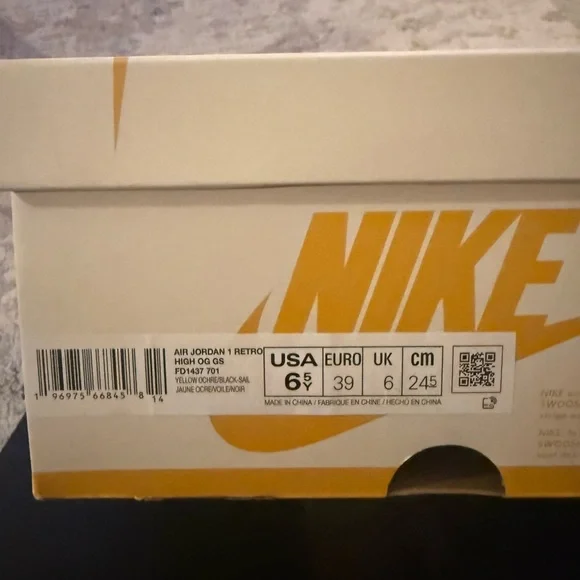 Air Jordan 1 Retro High OG GS “Yellow Ochre” 6.5Y / Women’s 8 – Brand New w/ Box - Picture 9 of 13